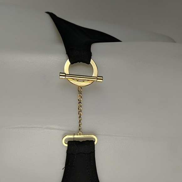 Heaven's Here Women's Bikini Size Small Black Gold Accents Halterneck String - Picture 6 of 7